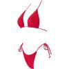 imageSUUKSESS Women String Bikini Set Tie Side Thong Sexy Halter Swimsuits 2 Pieces25 Red