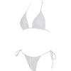 imageSUUKSESS Women String Bikini Set Tie Side Thong Sexy Halter Swimsuits 2 Pieces25 White