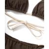 imageSUUKSESS Women String Bikini Set Tie Side Thong Sexy Halter Swimsuits 2 PiecesBrown White Color Block