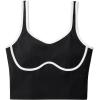 imageSUUKSESS Women Sweetheart Neckline Longline Sports Bra Padded Basic Workout Crop Tank TopBlack