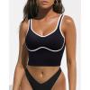 imageSUUKSESS Women Sweetheart Neckline Longline Sports Bra Padded Basic Workout Crop Tank TopBlack