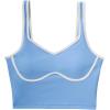 imageSUUKSESS Women Sweetheart Neckline Longline Sports Bra Padded Basic Workout Crop Tank TopBlue