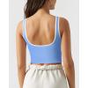 imageSUUKSESS Women Sweetheart Neckline Longline Sports Bra Padded Basic Workout Crop Tank TopBlue