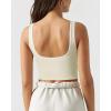 imageSUUKSESS Women Sweetheart Neckline Longline Sports Bra Padded Basic Workout Crop Tank TopCream