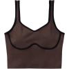 imageSUUKSESS Women Sweetheart Neckline Longline Sports Bra Padded Basic Workout Crop Tank TopDark Brown