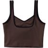 imageSUUKSESS Women Sweetheart Neckline Longline Sports Bra Padded Basic Workout Crop Tank TopDark Brown