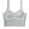 imageSUUKSESS Women Sweetheart Neckline Longline Sports Bra Padded Basic Workout Crop Tank TopGrey
