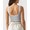 imageSUUKSESS Women Sweetheart Neckline Longline Sports Bra Padded Basic Workout Crop Tank TopGrey