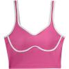 imageSUUKSESS Women Sweetheart Neckline Longline Sports Bra Padded Basic Workout Crop Tank TopHot Pink