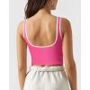 imageSUUKSESS Women Sweetheart Neckline Longline Sports Bra Padded Basic Workout Crop Tank TopHot Pink