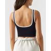 imageSUUKSESS Women Sweetheart Neckline Longline Sports Bra Padded Basic Workout Crop Tank TopJet Black