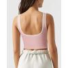imageSUUKSESS Women Sweetheart Neckline Longline Sports Bra Padded Basic Workout Crop Tank TopPink