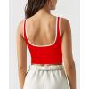 imageSUUKSESS Women Sweetheart Neckline Longline Sports Bra Padded Basic Workout Crop Tank TopRed
