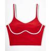 imageSUUKSESS Women Sweetheart Neckline Longline Sports Bra Padded Basic Workout Crop Tank TopRed