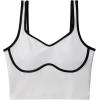 imageSUUKSESS Women Sweetheart Neckline Longline Sports Bra Padded Basic Workout Crop Tank TopWhite