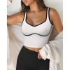 imageSUUKSESS Women Sweetheart Neckline Longline Sports Bra Padded Basic Workout Crop Tank TopWhite