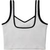 imageSUUKSESS Women Sweetheart Neckline Longline Sports Bra Padded Basic Workout Crop Tank TopWhite