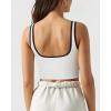 imageSUUKSESS Women Sweetheart Neckline Longline Sports Bra Padded Basic Workout Crop Tank TopWhite