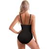 imageSUUKSESS Women Tummy Control One Piece Swimsuit Sexy Mesh High Neck Bathing Suit58 Black