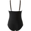 imageSUUKSESS Women Tummy Control One Piece Swimsuit Sexy Mesh High Neck Bathing Suit58 Brown Black
