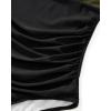 imageSUUKSESS Women Tummy Control One Piece Swimsuit Sexy Mesh High Neck Bathing Suit58 Green Black