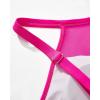 imageSUUKSESS Women Tummy Control One Piece Swimsuit Sexy Mesh High Neck Bathing Suit58 Hot Pink Black