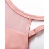 imageSUUKSESS Women Tummy Control One Piece Swimsuit Sexy Mesh High Neck Bathing Suit58 Pink Black
