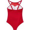imageSUUKSESS Women Tummy Control One Piece Swimsuit Sexy Mesh High Neck Bathing Suit58 Red