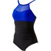 imageSUUKSESS Women Tummy Control One Piece Swimsuit Sexy Mesh High Neck Bathing Suit58 Royal Blue Black