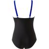imageSUUKSESS Women Tummy Control One Piece Swimsuit Sexy Mesh High Neck Bathing Suit58 Royal Blue Black