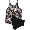 imageSUUKSESS Women Tummy Control Tankini Bathing Suit Ruffle High Waisted Swimsuit60 Black Floral