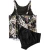 imageSUUKSESS Women Tummy Control Tankini Bathing Suit Ruffle High Waisted Swimsuit60 Black Floral