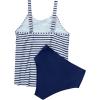 imageSUUKSESS Women Tummy Control Tankini Bathing Suit Ruffle High Waisted Swimsuit60 Black Striped