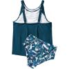 imageSUUKSESS Women Tummy Control Tankini Bathing Suit Ruffle High Waisted Swimsuit60 Blue Floral