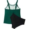 imageSUUKSESS Women Tummy Control Tankini Bathing Suit Ruffle High Waisted Swimsuit60 Green Black