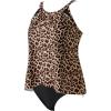 imageSUUKSESS Women Tummy Control Tankini Bathing Suit Ruffle High Waisted Swimsuit60 Leopard
