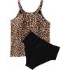 imageSUUKSESS Women Tummy Control Tankini Bathing Suit Ruffle High Waisted Swimsuit60 Leopard