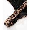 imageSUUKSESS Women Tummy Control Tankini Bathing Suit Ruffle High Waisted Swimsuit60 Leopard