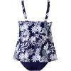 imageSUUKSESS Women Tummy Control Tankini Bathing Suit Ruffle High Waisted Swimsuit60 Navy Blue Floral