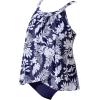 imageSUUKSESS Women Tummy Control Tankini Bathing Suit Ruffle High Waisted Swimsuit60 Navy Blue Floral