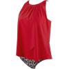 imageSUUKSESS Women Tummy Control Tankini Bathing Suit Ruffle High Waisted Swimsuit60 Red Leopard