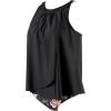 imageSUUKSESS Women Tummy Control Tankini Bathing Suit Ruffle High Waisted Swimsuit60 Retro Floral Black