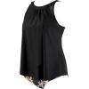 imageSUUKSESS Women Tummy Control Tankini Bathing Suit Ruffle High Waisted Swimsuit60 Vintage Black Floral