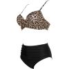 imageSUUKSESS Women Twist High Waisted Bikini Sexy Push Up Two Piece Swimsuits1 Black Leopard