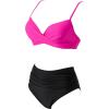 imageSUUKSESS Women Twist High Waisted Bikini Sexy Push Up Two Piece Swimsuits1 Black Pink