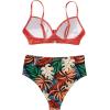 imageSUUKSESS Women Twist High Waisted Bikini Sexy Push Up Two Piece Swimsuits1 Coral Pink Leaf