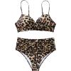 imageSUUKSESS Women Twist High Waisted Bikini Sexy Push Up Two Piece Swimsuits1 Leopard