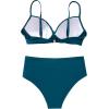 imageSUUKSESS Women Twist High Waisted Bikini Sexy Push Up Two Piece Swimsuits1 Peacock Blue