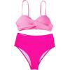 imageSUUKSESS Women Twist High Waisted Bikini Sexy Push Up Two Piece Swimsuits1 Pink Color Block