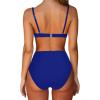 imageSUUKSESS Women Twist High Waisted Bikini Sexy Push Up Two Piece Swimsuits1 Royal Blue